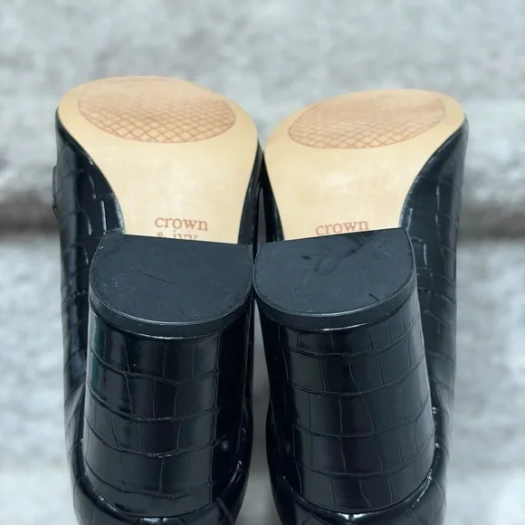 NEW Crown & Ivy Scarlett Cheetah Croc Embossed Block Heel Pumps Women’s 10 Chic - Picture 12 of 13